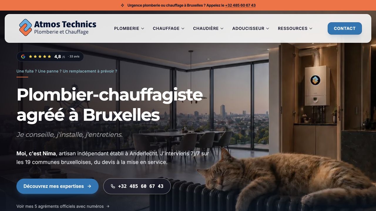 Aperçu du site Atmos Technics, étude de cas Kanexio