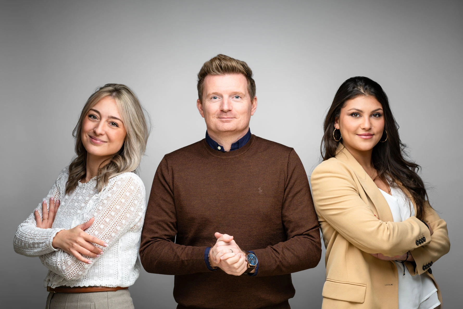 Samantha Libert, Yves Keuleers et Sarah Choukaïli, l’équipe de Keuleers Expertises