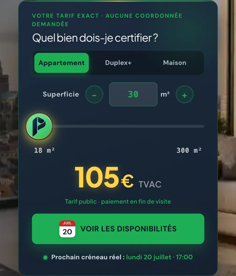 Calculateur de devis PEB instantané créé pour pebify.be