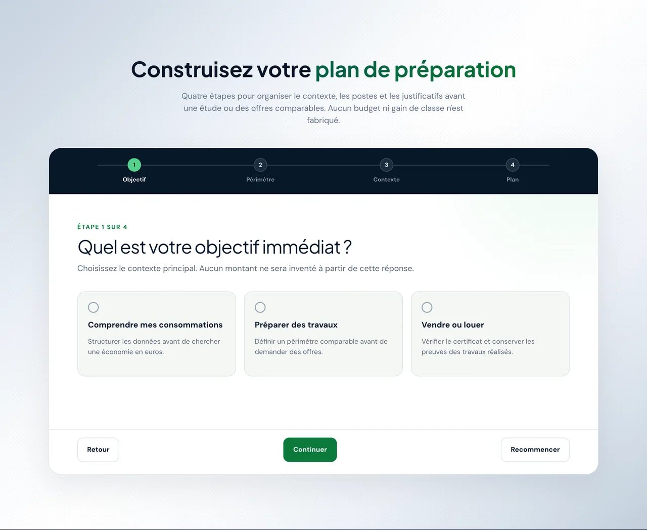 Préparateur de rénovation : outil interactif créé pour pebify.be