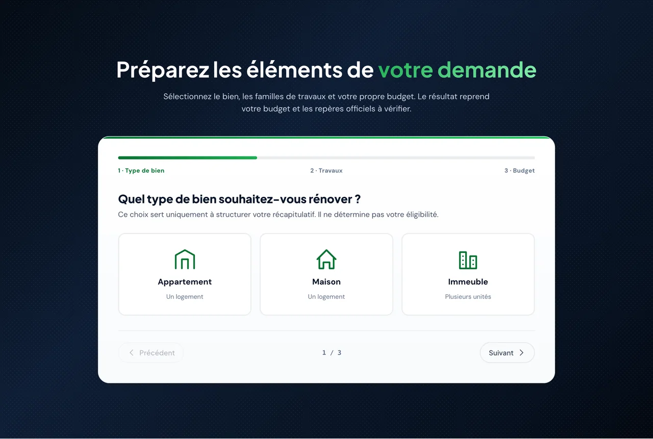 Orientation financement rénovation : outil interactif créé pour pebify.be