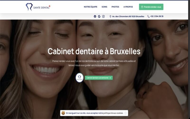 Aperçu du site Santé Dental, étude de cas Kanexio
